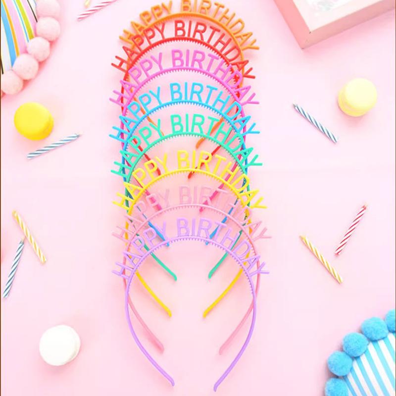 Korean Color Happy Birthday Headband Hat Happy Birthday Children Baby Adult Photo Decoration