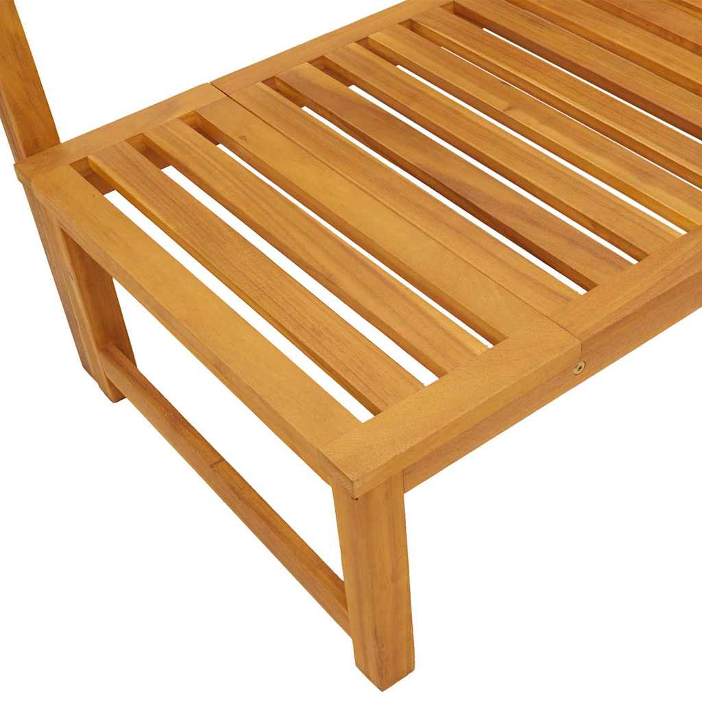 Sun Lounger Oil Natural 200 X 57 X 75 Cm Solid Acacia Wood