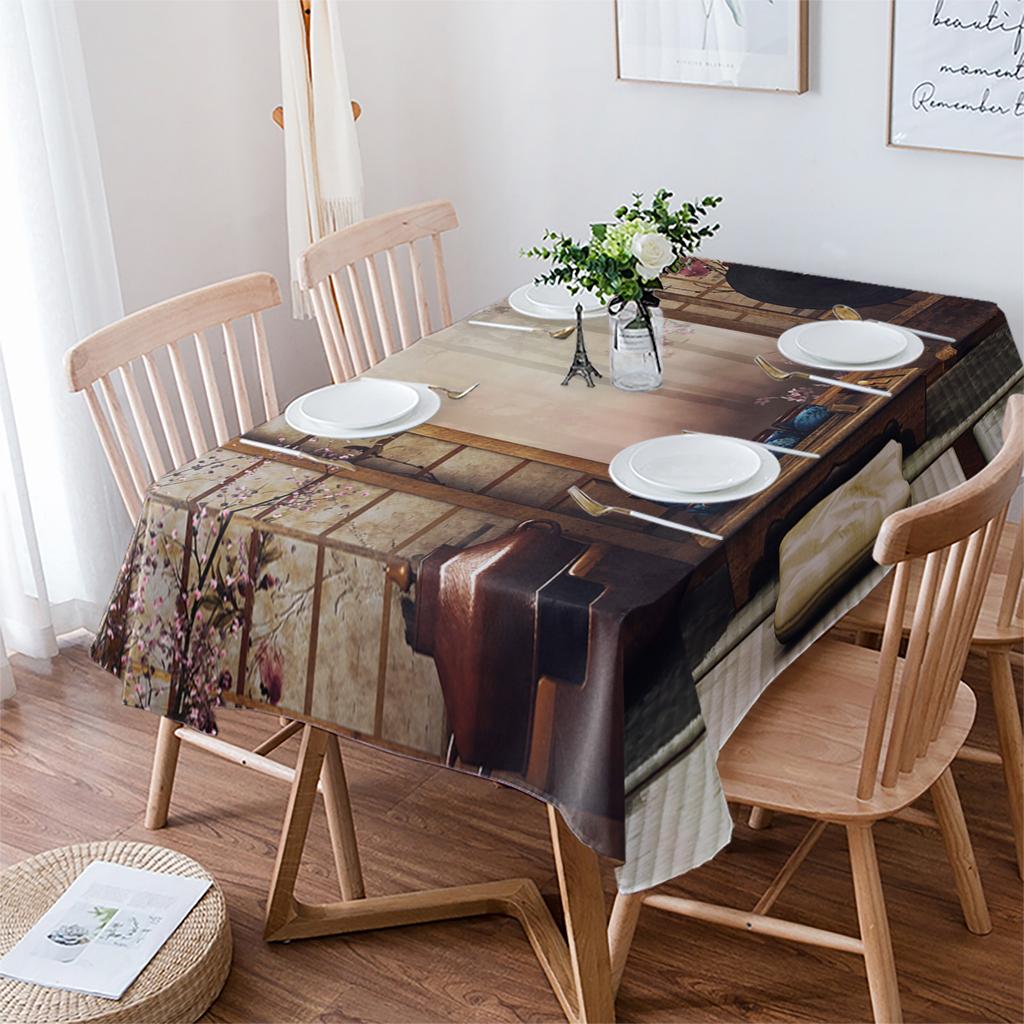 Tavolo da Tè Floreale Porta di Legno Tovaglia Decorazione Festiva Tovaglie Rettangolari Impermeabili Decorazione Matrimonio Copritavolo