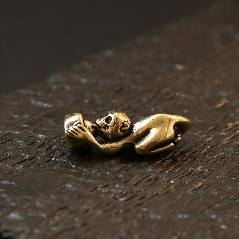 Messing Vintage Gjøre Gammel Ape Holder Gullbarrer Penger Jinbao Nøkkelring Anheng Zodiak Ape Overføringsanheng