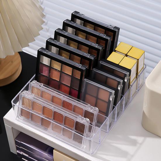 7 Grids Makeup Organizer Tray Storage Holder Large Capacity Transparent Design Multipurpose Eyeshadow Palette Makeup Holder