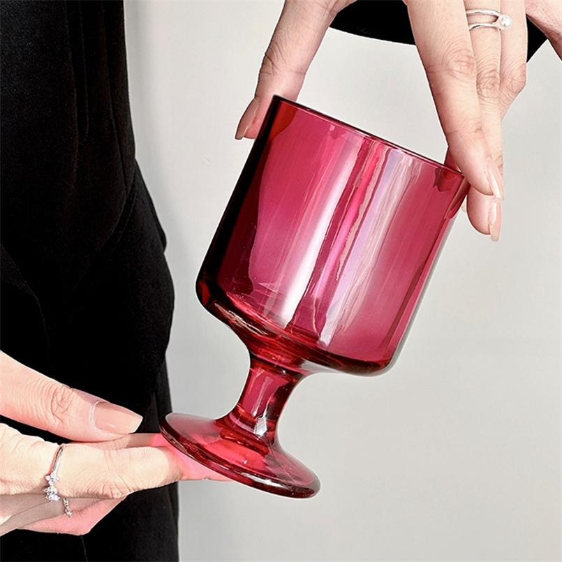 Vintage Creative Goblet, Ins Style, Middle Ancient Glass, European Dessert, Cocktail Cup, Modern, Simple, Household Water Cup