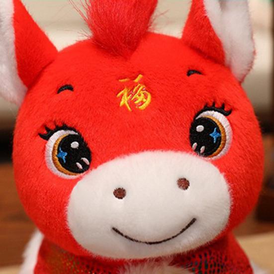 2026 Year of The Horse Plush Doll Lucky Horse Mascot Toy Soft Pony Plushie New Year Festival Decor for Kids Adults