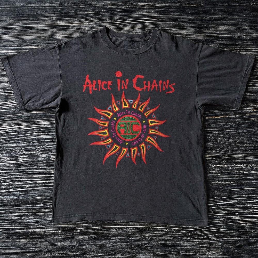 Alice In Chains Logo Black Cotton Tshirt Unisex T-Shirt S