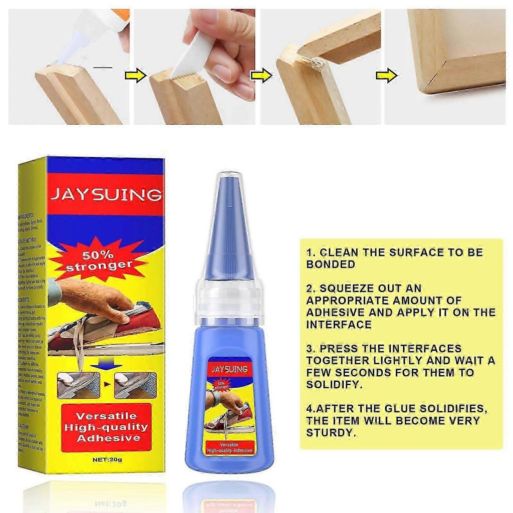 401 Waterproof Multi-Purpose Adhesive Glue - Strong Bond for Leather Soles, Tile Repairs & Household Fixes - Fast Drying, Transparent, 20g
