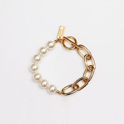 SUNDAY DISCO CLUB PEARL HALF BOLD CHAIN  Bracelet GOLD