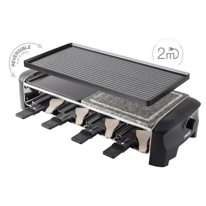 Princess Gril À Raclette En Pierre Avec 8 Poêles 1300 W 162820