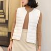 New Women Sleeveless Puffer Jacket Spring Winter Female White Duck Down Ultra Lightweight Packable Warm Down Liner Vest