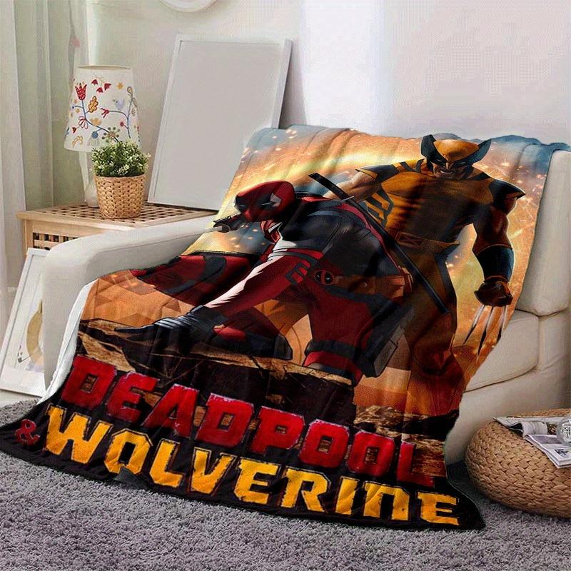 1pc Deadpool and Wolverine Printing Blanket - Soft, All-Season Throw for Living Room, Bedroom,Personalized Gift with Adorable Cartoon Design