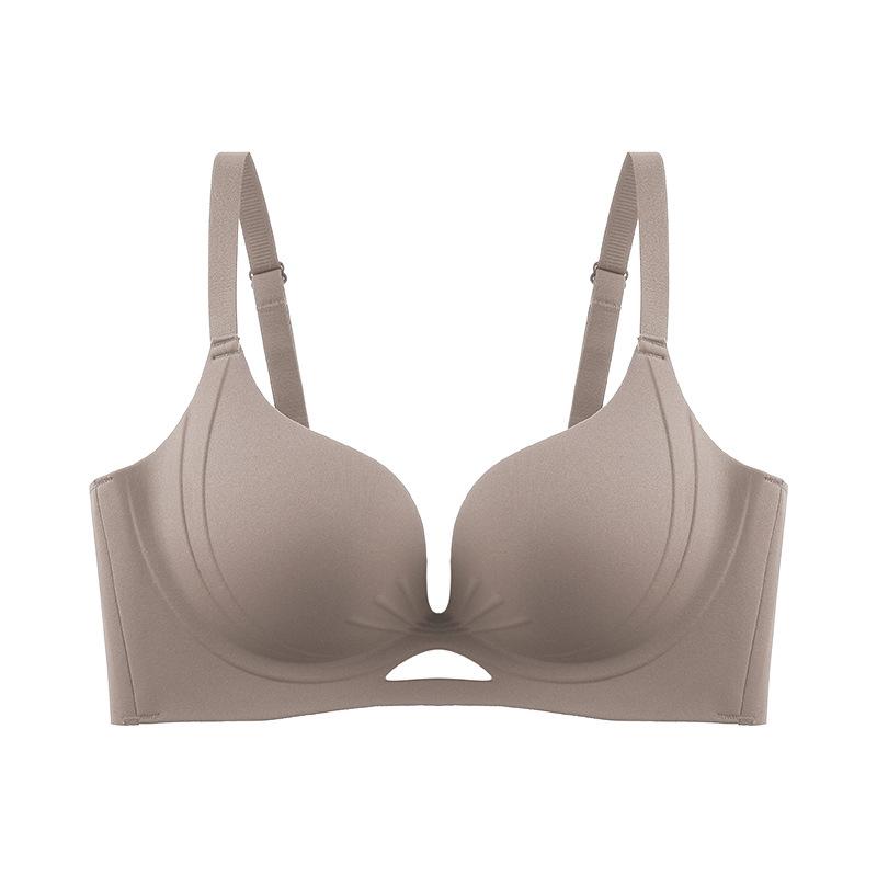 Sexy new gathering support, lift secondary breasts, seamless breathable water droplets, hollow bra cover