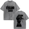 Anime Vinland Saga Manga Thorfinn Karlsefni Vintage Gewaschenes T-Shirt Herren Damen Sommer Mode Lässig Rundhals Übergroße T-Shirts