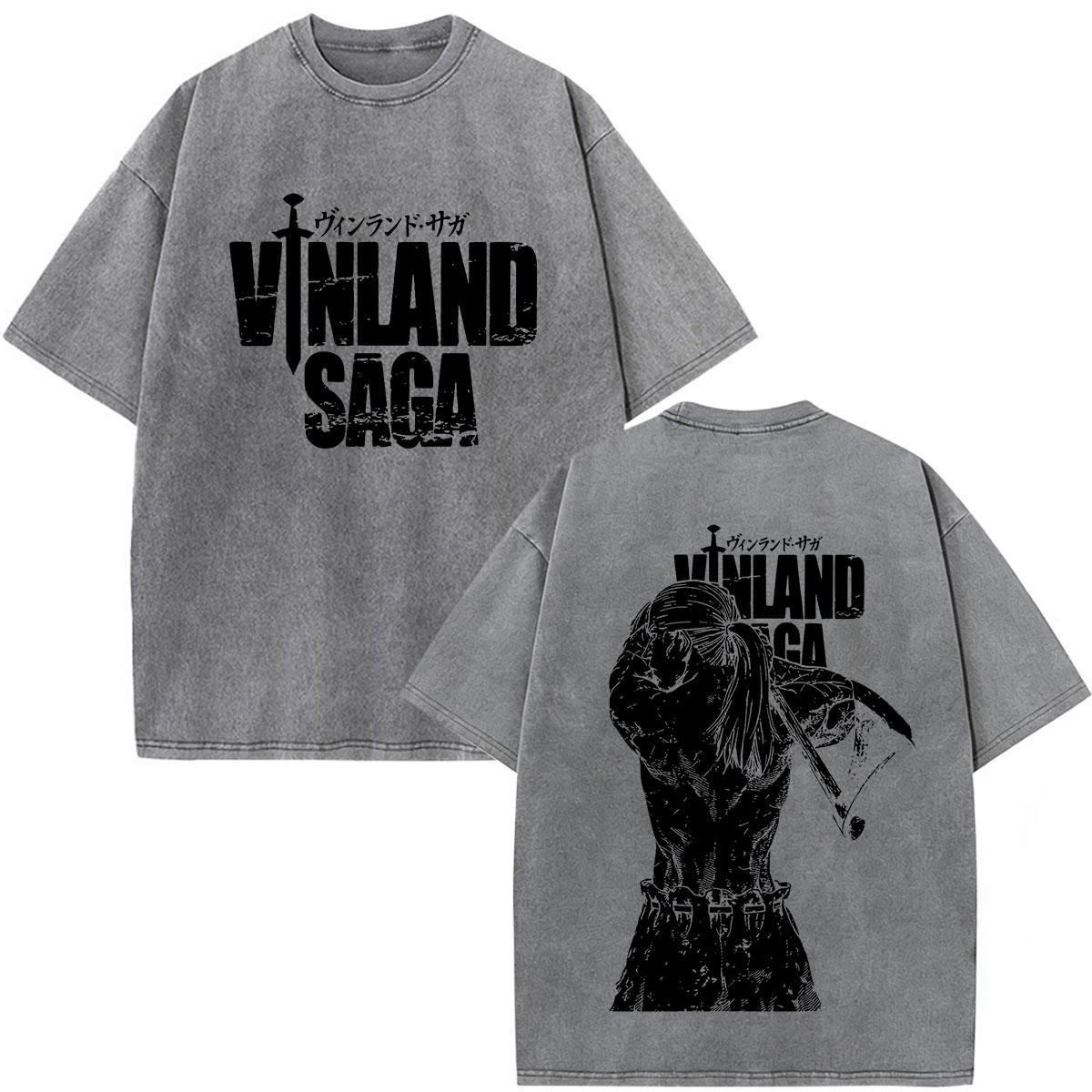 

Anime Vinland Saga Manga Thorfinn Karlsefni Vintage Washed T Shirt Mens Women Casual Cotton Short Sleeve Oversized Tshirts S