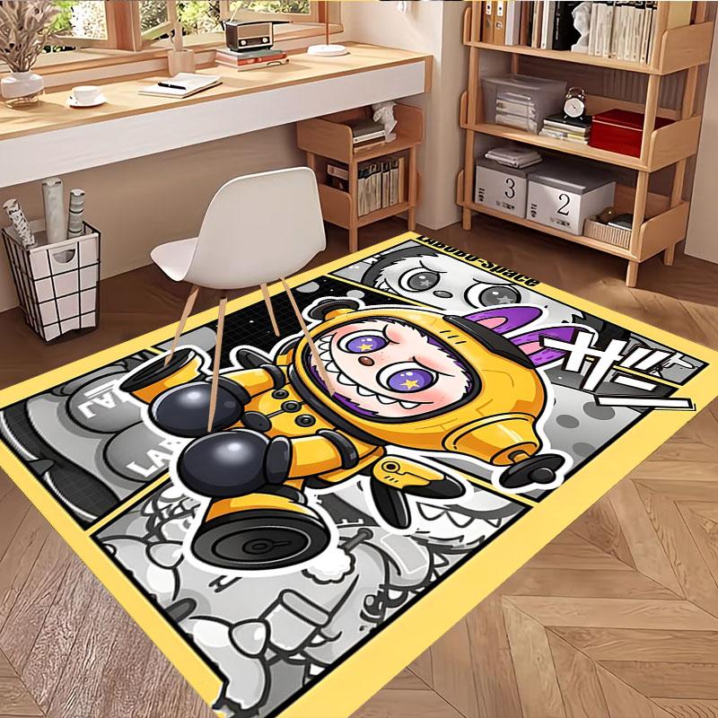 Labubu Print Rug, Washable Floor Carpet, For Entryway Dorm Laundry Room Office Study, Home Decor Birthday Christmas Gift