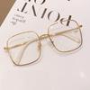 Oversize Square Plano Glasses for Women and Men Anti Blue Light Blocking Round Eyeglasses Shiny Glitter Frame Computer Eyewear