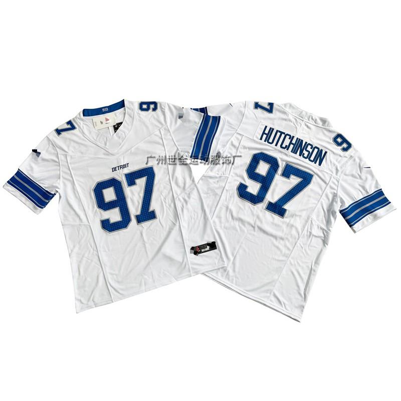 Mens American Football Jersey With Embroidered Number 14 Lion Team Design Cotton Blend Unisex Sportswear Training Game