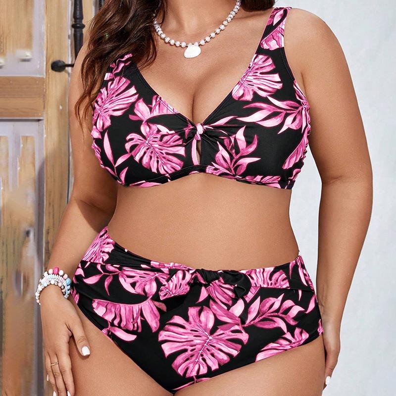 TS JYL-SW143 Printed Plus Size Bikini, Curvy Lady Swimwear For Hot Spring L