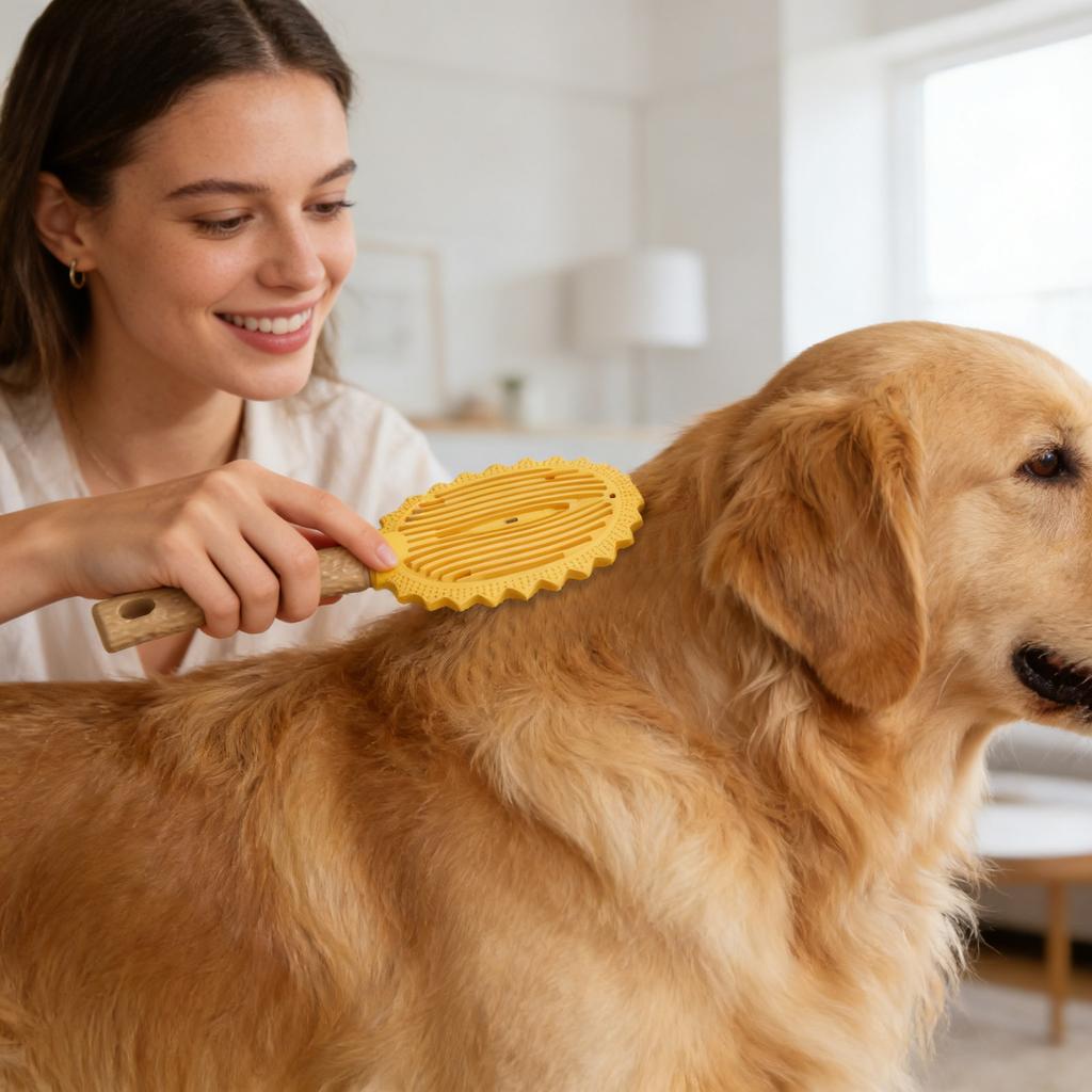 Durian-Shaped Pet Massage Brush: Efficient Loose Hair Remover & 2-in-1 Deshedding Comb For Cats & Dogs