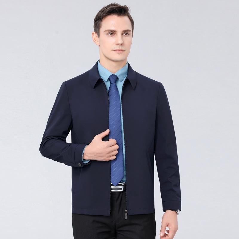 

Spring and Autumn Men s Lapel Jacket Executive Leadership Jacket Business Casual Dad Wear Civil Servant Jacket 170
