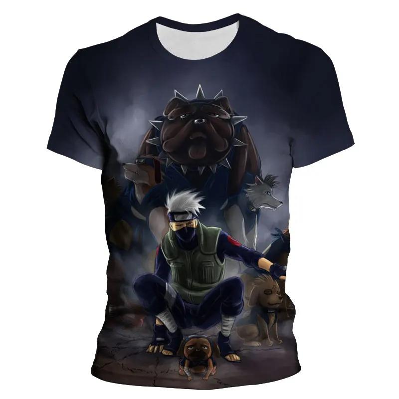 Kakashi Pojke Flicka T-shirt Naruto Shippuden Herr T-shirt 3D-tryck Oversize Kortärmad Japan Anime Herr T-shirt MINISO Herrkläder