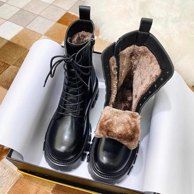 Women's Winter  Boots 2024 New Fur Black Platform Boots for Women Punk Gothic Shoes Ankle Boots Female Brand Designer