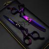 6.0" Napsun Purple Z-pattern Hairdressing & Barber Scissors Set - Includes Straight Shears, Bangs Scissors & Thinning Shears.
