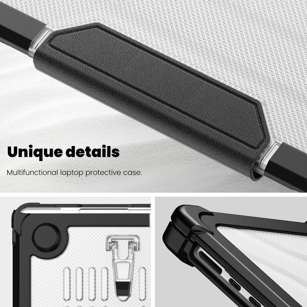 For Macbook Air 15 inch (2025)/(2024) A3114 M3/(2023) M2 A2941 PC+TPU Laptop Case Heat Dissipation Kickstand Non-Slip Notebook Cover