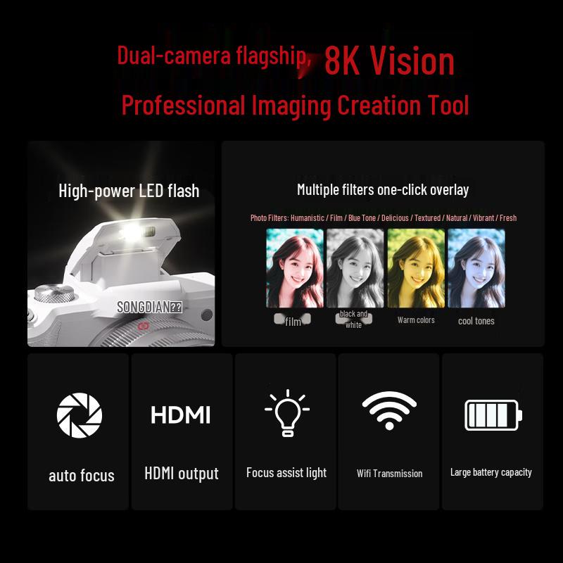 SONGDIAN DC226 8K 48MP Dual-Camera Mirrorless Vlog Camera (CN version)