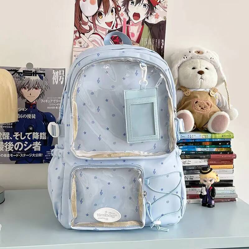 New Y2K Cute Ita Backpack Large Capacity Commute Rucksack Girl Transparent DIY Display Knapsack Outdoor Fashion Travel Schoolbag