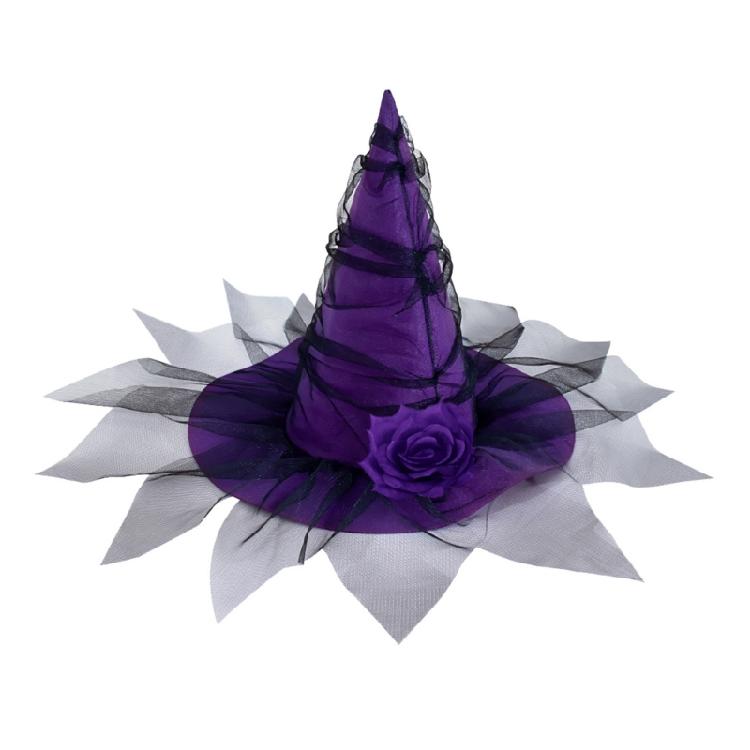 

Witch Hat, Unique Flower Decorated for Fashion Enthusiasts, Suitable For Halloween Costume Cosplay Party 1