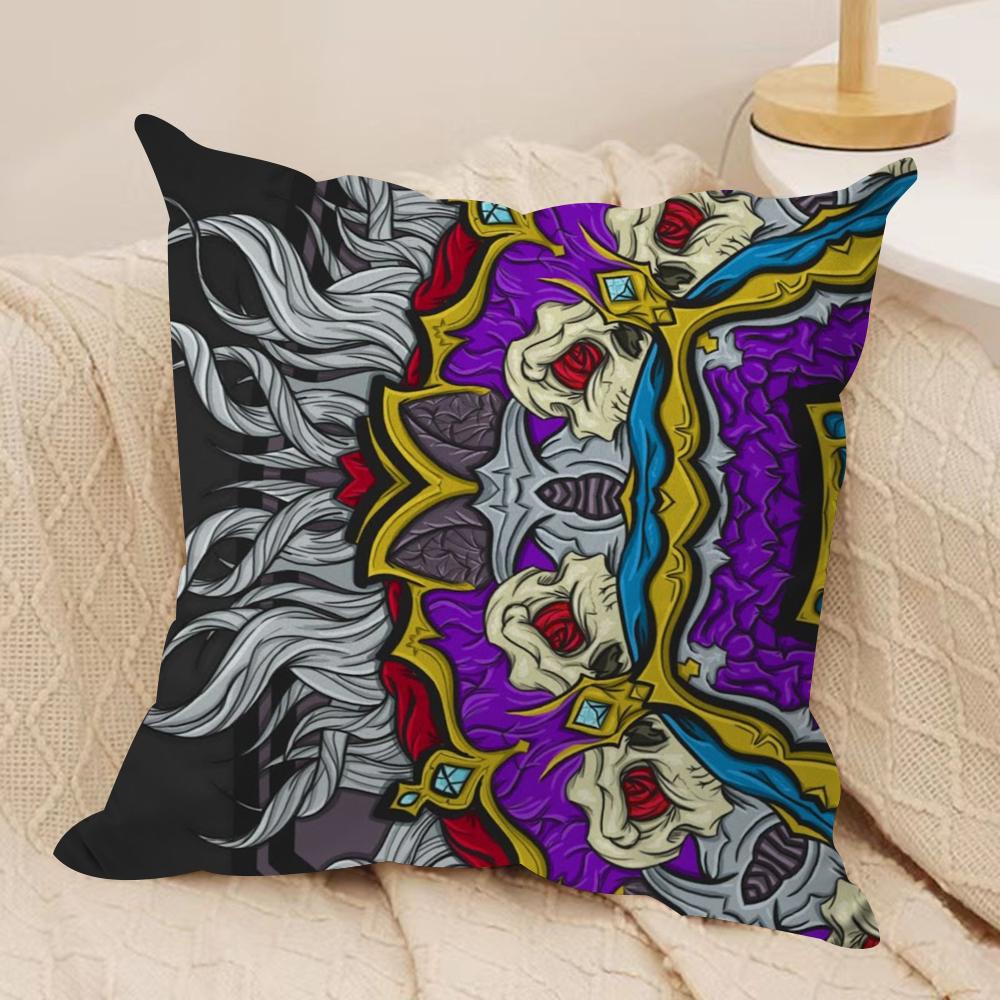 Mandala Cushion Cover Silky Short Plush DoubleSided Printed Pillow Case for Sofa All Seasons Home Decor Gift