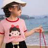 LUSON Girls' Cartoon Print Short Sleeve T-Shirt