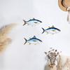 3 Pezzi Pesce Tonno in Legno Arte da Parete Pesce Oceanico Appeso a Parete Decorazione Tema Nautico Costiero Scultura da Parete per Casa Casa sul Lago Stanza Decorazione
