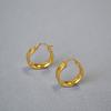 Personality Fashion Simple Cold Metal Wind Brass Gold-Plated Exquisite Hoop Earrings Earrings Earrings Temperament Women