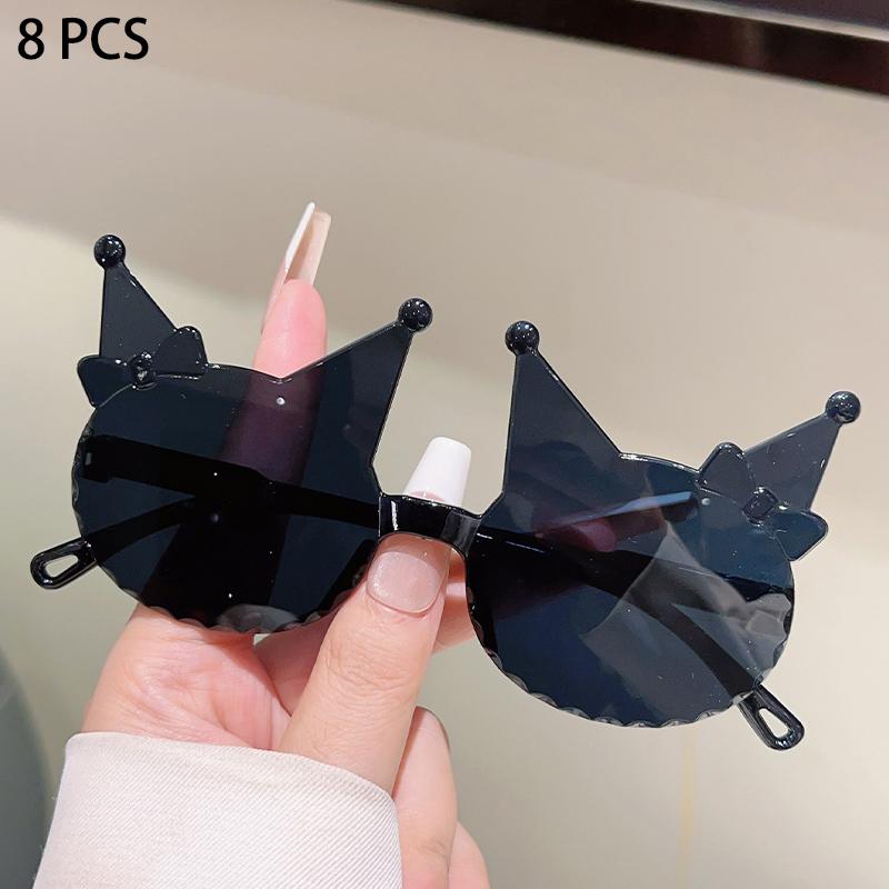 1/8 Pcs Rimless Kitten Shaped Sunglasses for Girls New Gradient Multi-color Decor Sun Glasses Cute Candy Color Kids Shades