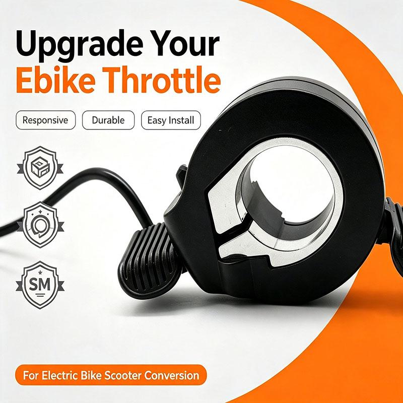 Thumb Throttle SM 3 Wires Electric Bicycle Speed Control for 22 24mm Handlebar Ebike E Scooter Conversion Kit Replacement Parts Throttles 2