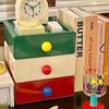 1 pièce Grande Capacité Papeterie Cosmétiques Divers Organisateur Dopamine Bureau Tiroir Boîte de Rangement Boîtes Empilables Multi-Niveaux