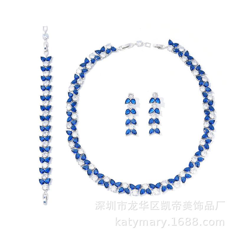 

Bright And Trendy Colorful Bracelets, Earrings, Necklaces, Bridal Sets, Luxury Water Drop Jewelry Sets. Earrings королевский синий