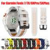 QuickFit 22mm 26mm Silicone Two Tone Strap For Garmin Fenix 7X 7 6X Pro Epix Pro Gen 2 47mm 51mm//Fenix 6Pro 5X 5Plus Watchband