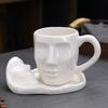 Ceramic coffee cup and sauce set creative facial cup couple drinking cup milk tea cup coffee cup milk cup tea cup
