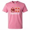 Harvest Letter With Pomegranate And Fig Graphic Tshirt Unisex Unisex Fall Season Cotton Tee Casual Short Sleeve Tops