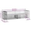 VidaXL Zahradní lavička design gabion 244x71x65,5 cm masivní borové dřevo 3196239