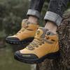 Winter Snow Boots Men Anti-slip Warm Soft Plush Casual Hiking Shoes Men Thick-soled Breathable Outdoor High-top Ankle Boots Men