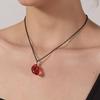 Funny Red Brain Pendant Necklace/Earings/Ring for Halloween Party Unique Heart Neckchain/Ear Drops Stylish Accessory