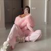 Women's Lapel Collar Long Sleeve Faux Fox Fur Coat Loose Fit Casual Autumn Short Jacket
