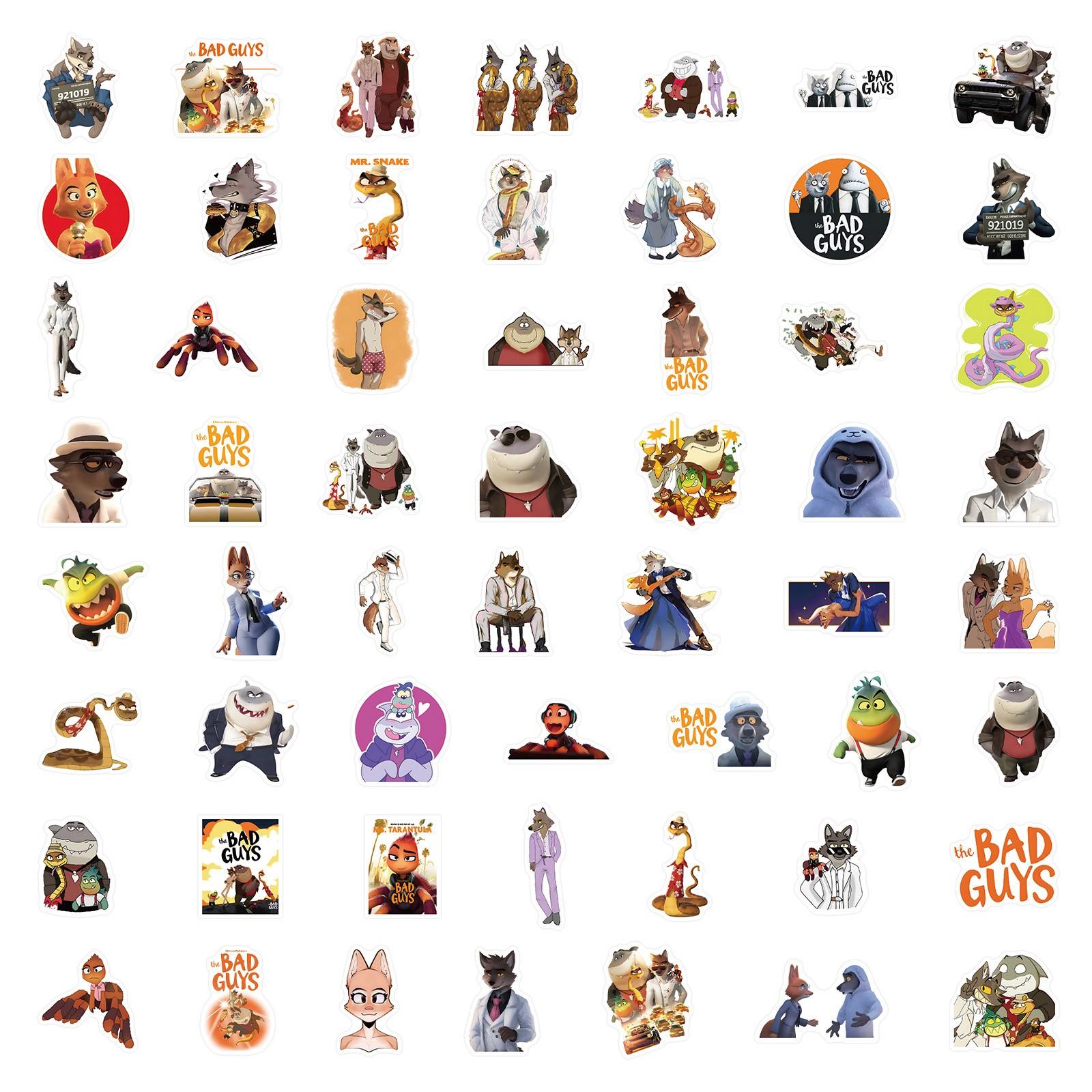 

60 наклеек Детские мультяшные наклейки своими руками Наклейки для ноутбука Стакан воды Багаж Наклейки для ноутбука One Size