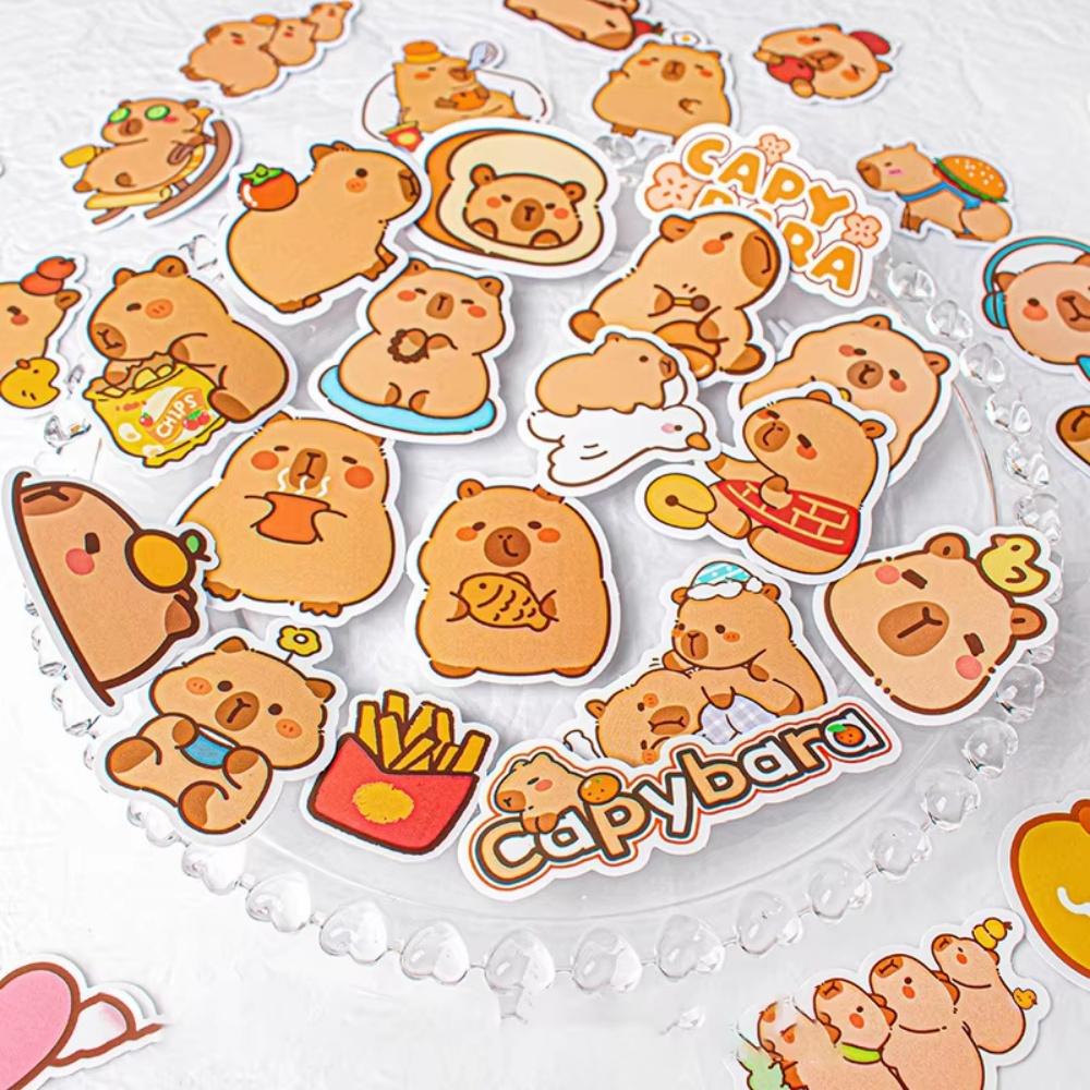 50Pcs/Bag Cartoon Capybara Graffiti Stickers Creative Funny Decorative Scrapbook Sticky Phone Stationery Sticker