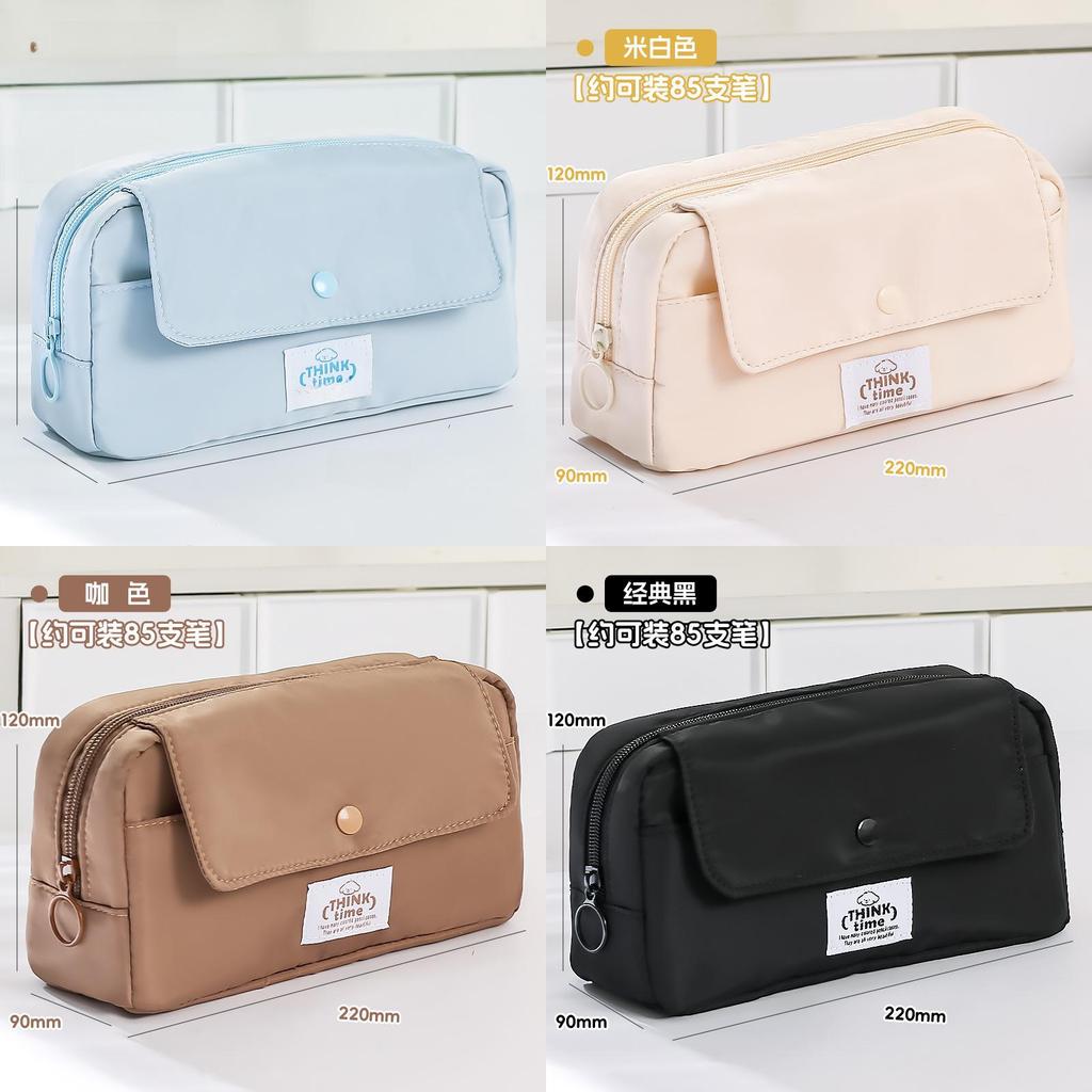 Multilayer Canvas Pencil Case With Large Capacity For Students And Office Use