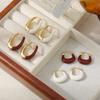 French high-end earrings, retro red earrings collection, new oil-dripping stud earrings design, ear buckle temperament, niche and versatile