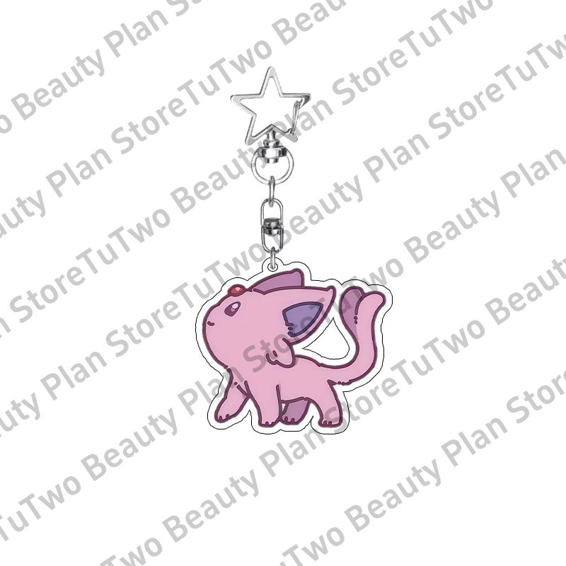 Kawaii Cartoon Anime Eevee Sylveen Glaceon Flareon Jolteon 5cm Acrylic Keychain Accessories Cute Bag Pendant Gifts for Friends