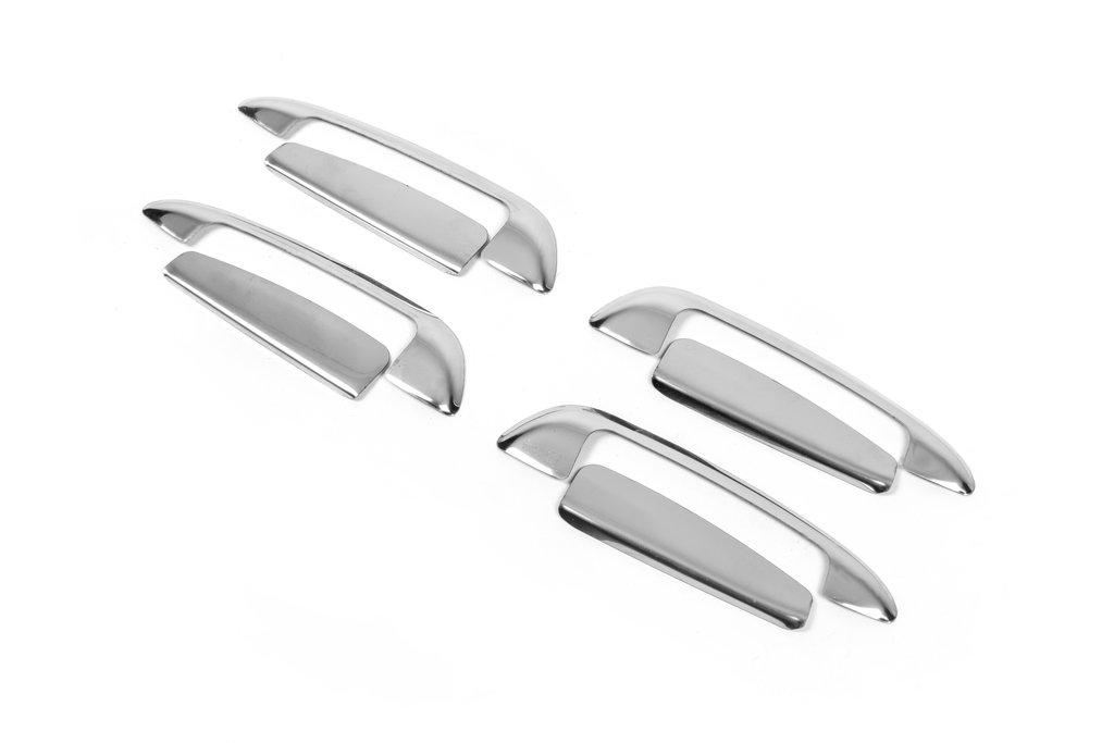 Topped Handle Pads (8 Parts, Stainless Steel) OmsaLine - Italian Stainless Steel for Fiat Linea 2006-2018